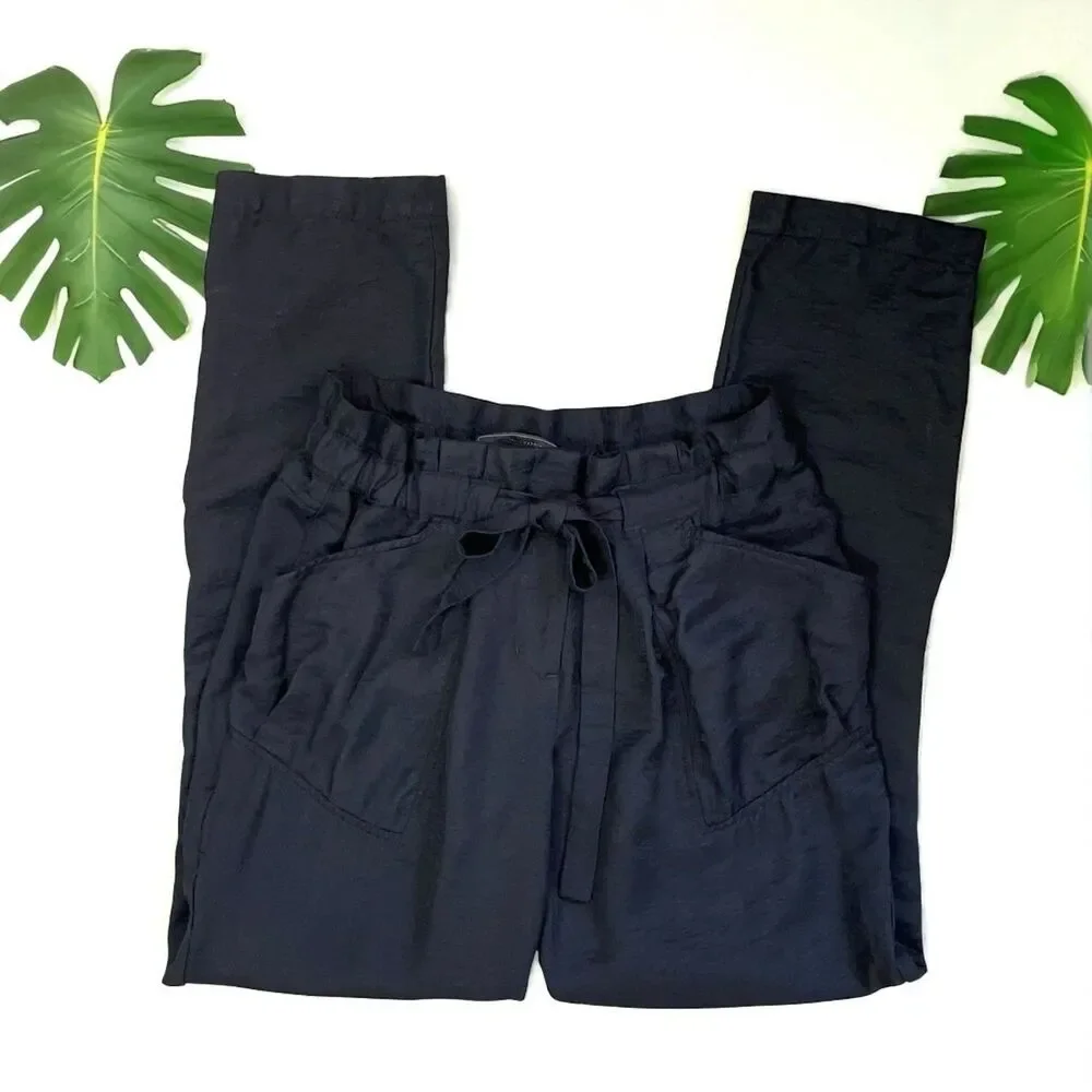 BCBGMaxAzria Fiona Paperbag Tie-Waist Joggers | Adjustable Length Pants - Picture 6 of 10